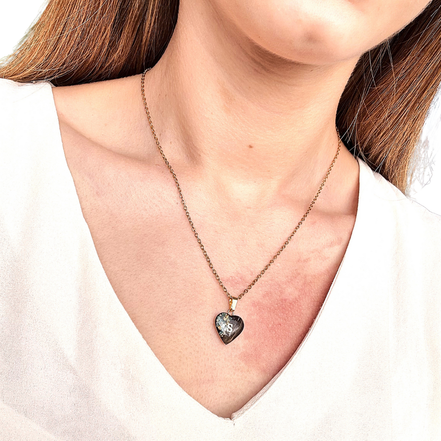 Edelstahlhalskette, rund oder herzförmig